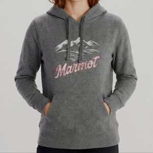 Marmot Women's Mountain Peaks Grey Heather Pullover Hoodie - XL